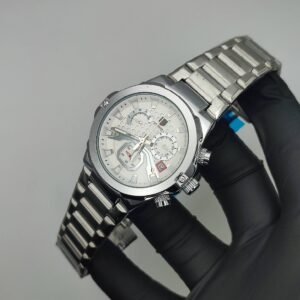Business Casual Men’s Chronograph Watch (White Dial)